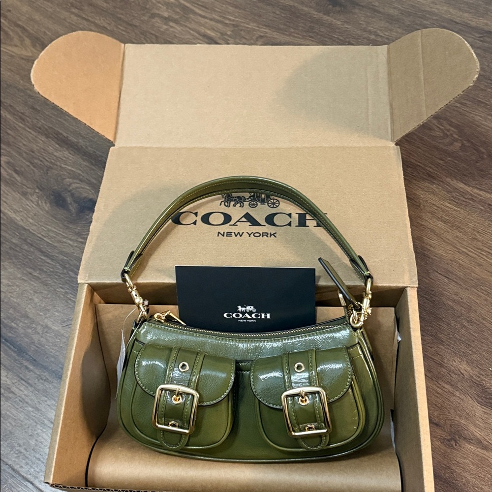 Coach Ashton Olive Green Shoulder Bag + dust bag - Picture 11 of 12